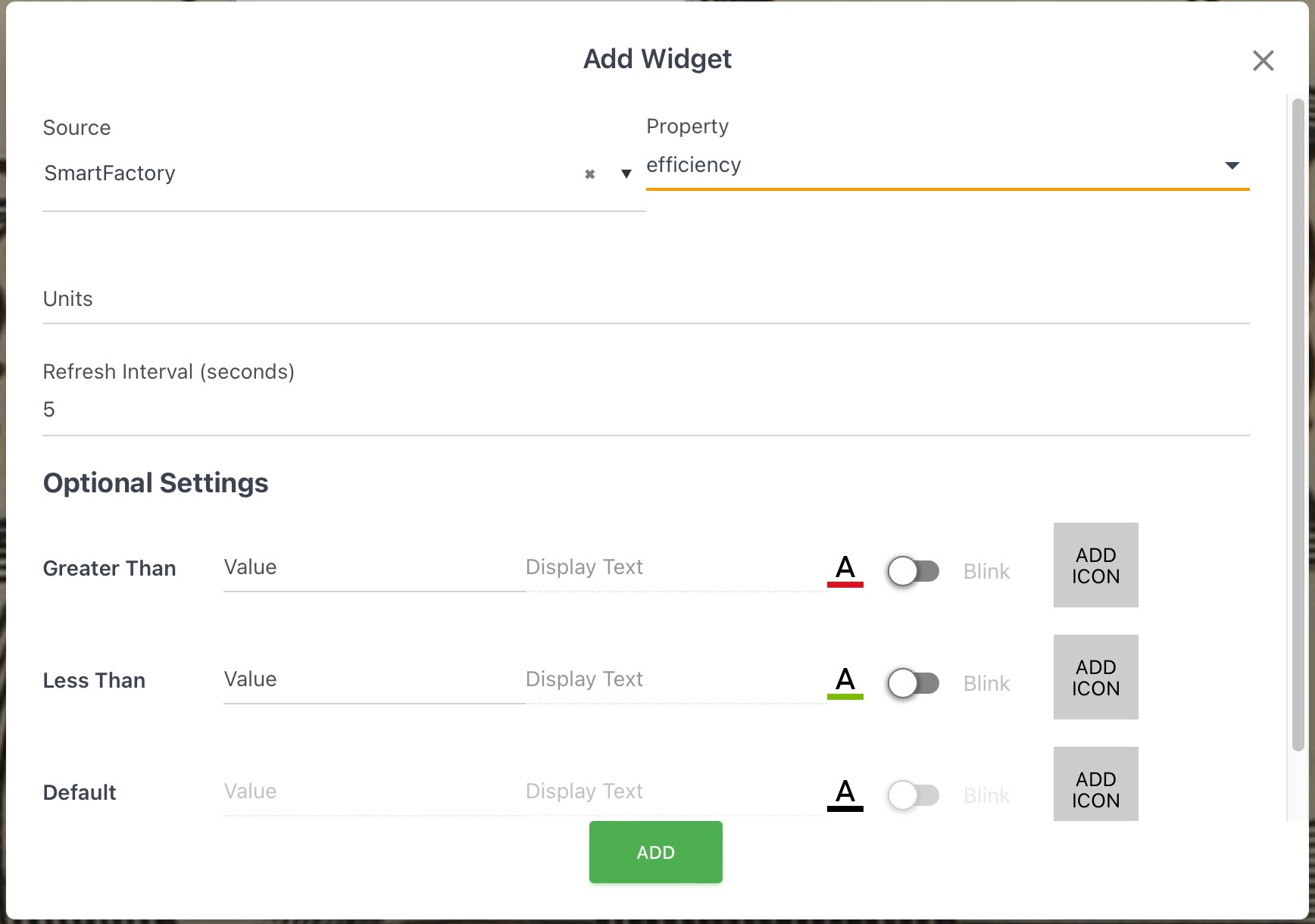 Tile Widget Configuration
