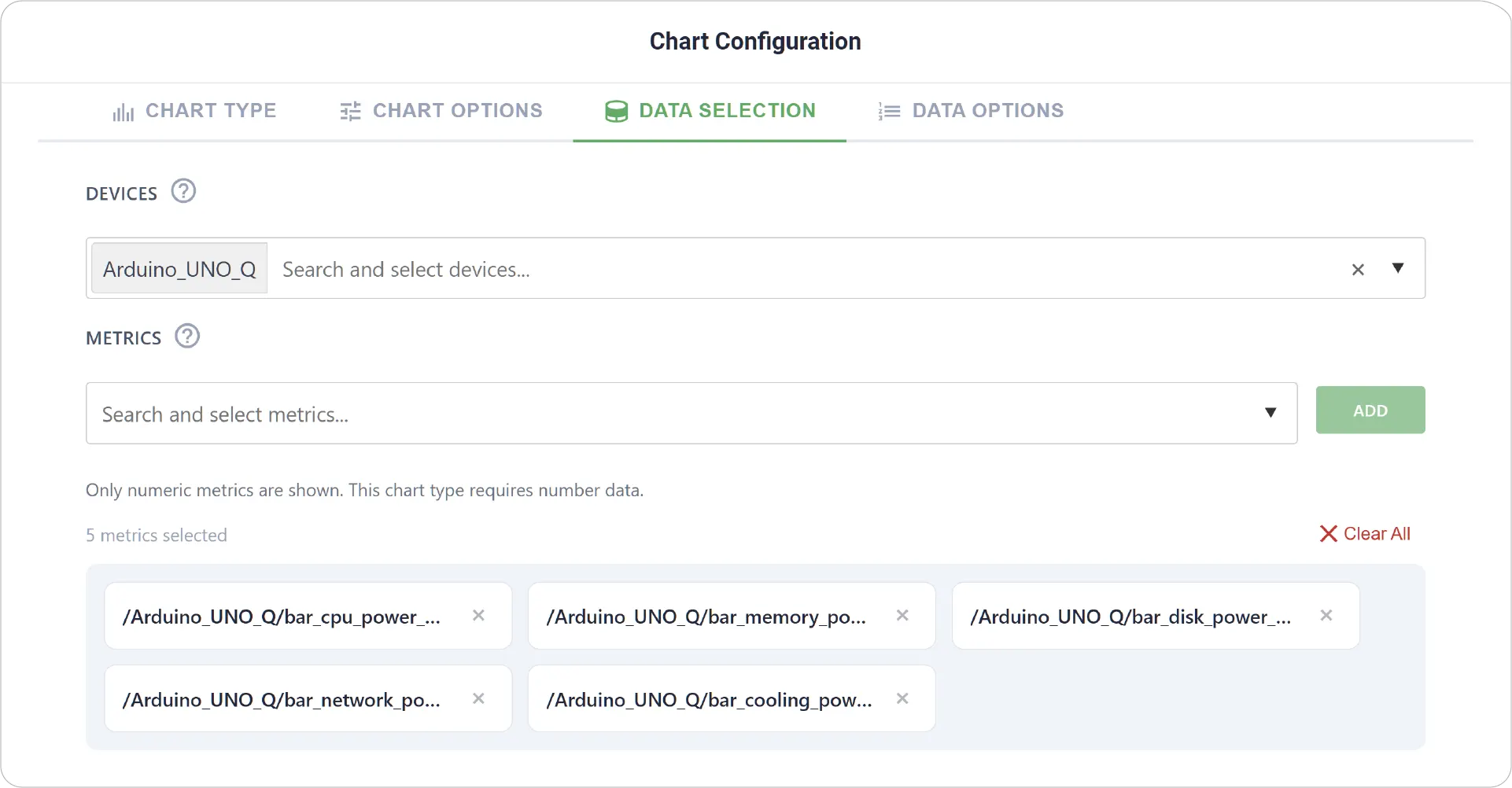 Bar Chart Data Selection