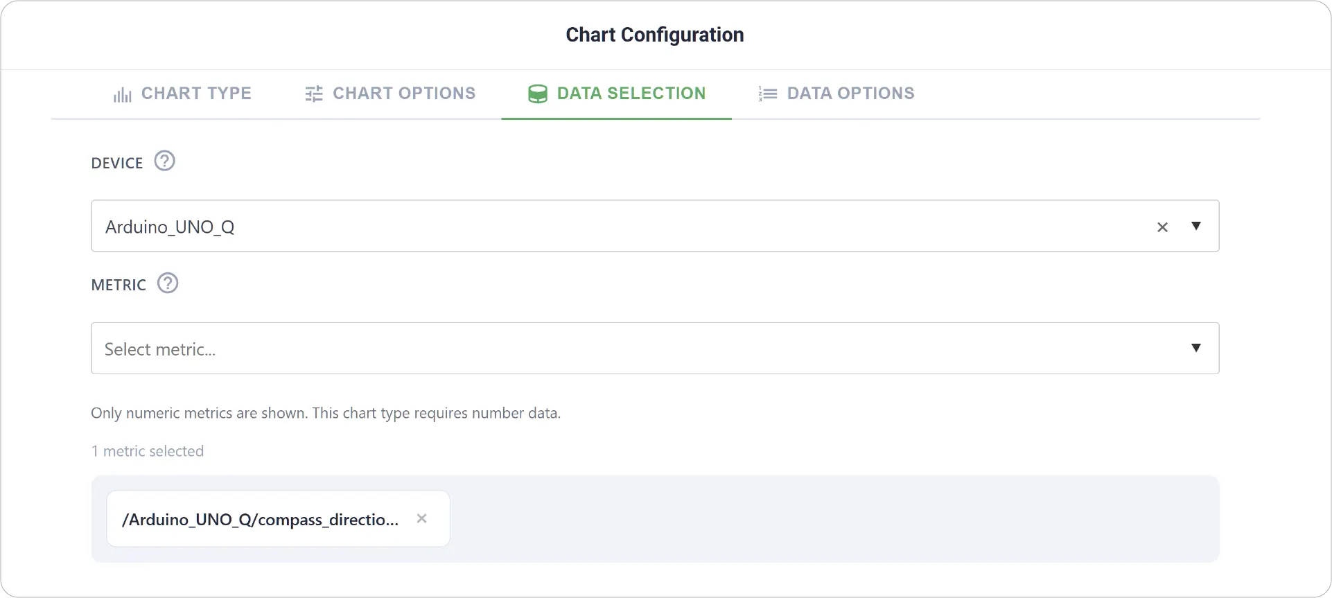 Compass Chart Data Selection