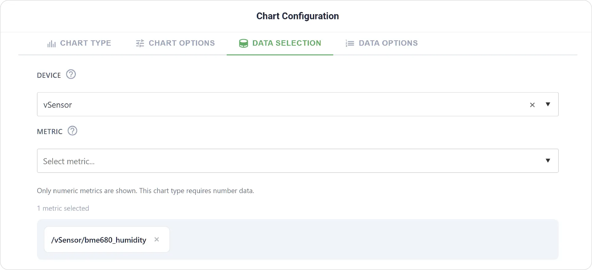 Gauge Chart Data Selection