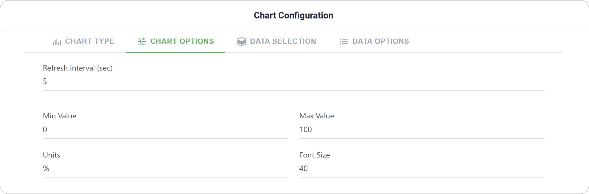 Radial Bar Chart Options
