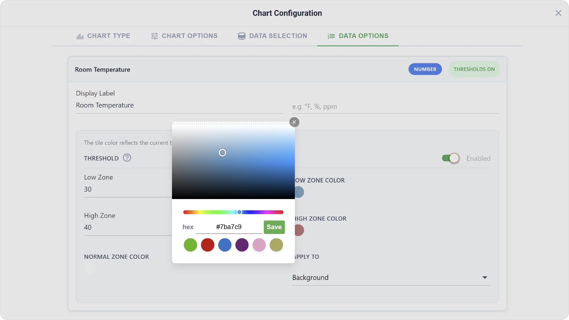 Tile Chart Options