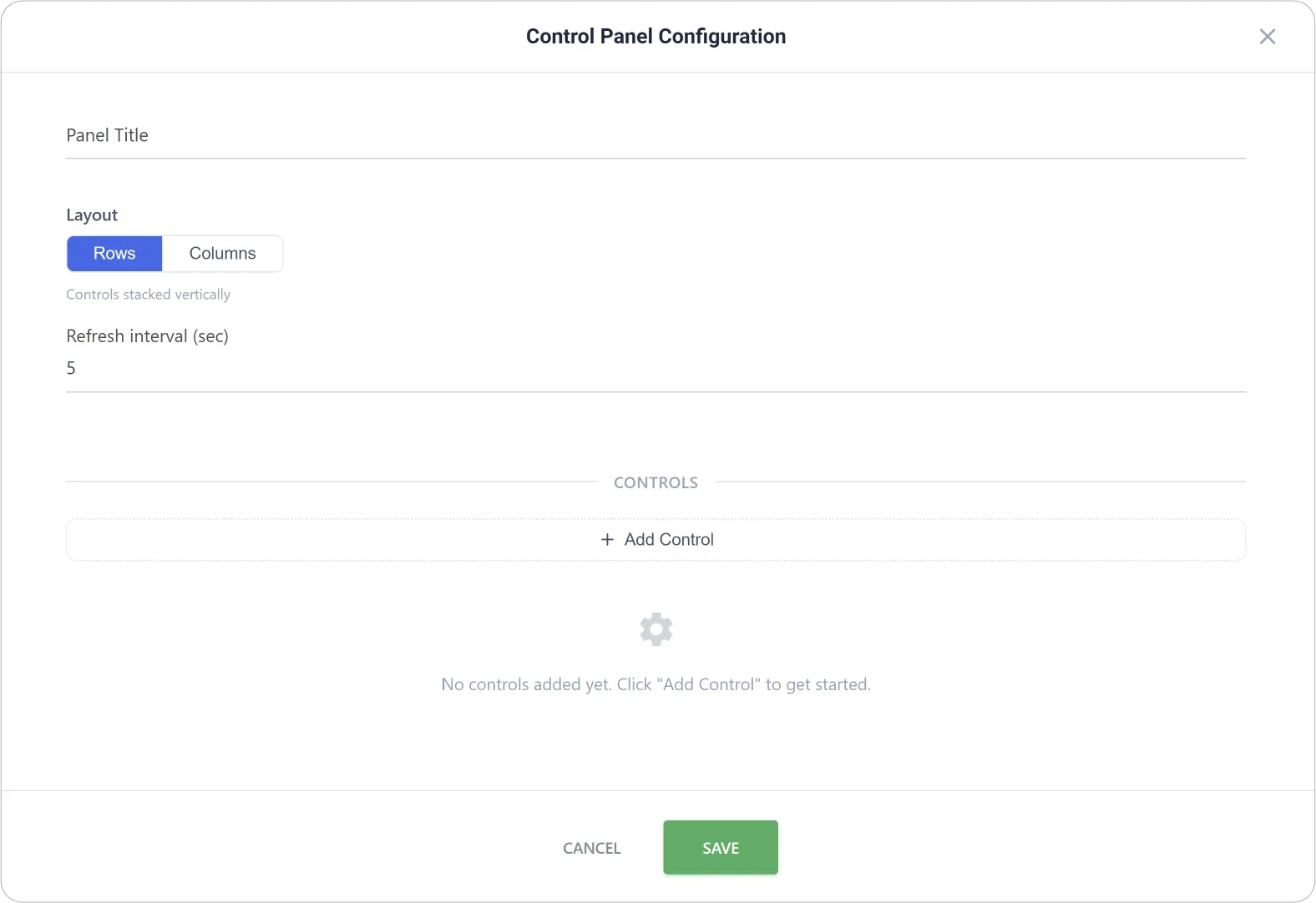 Control Panel Configuration