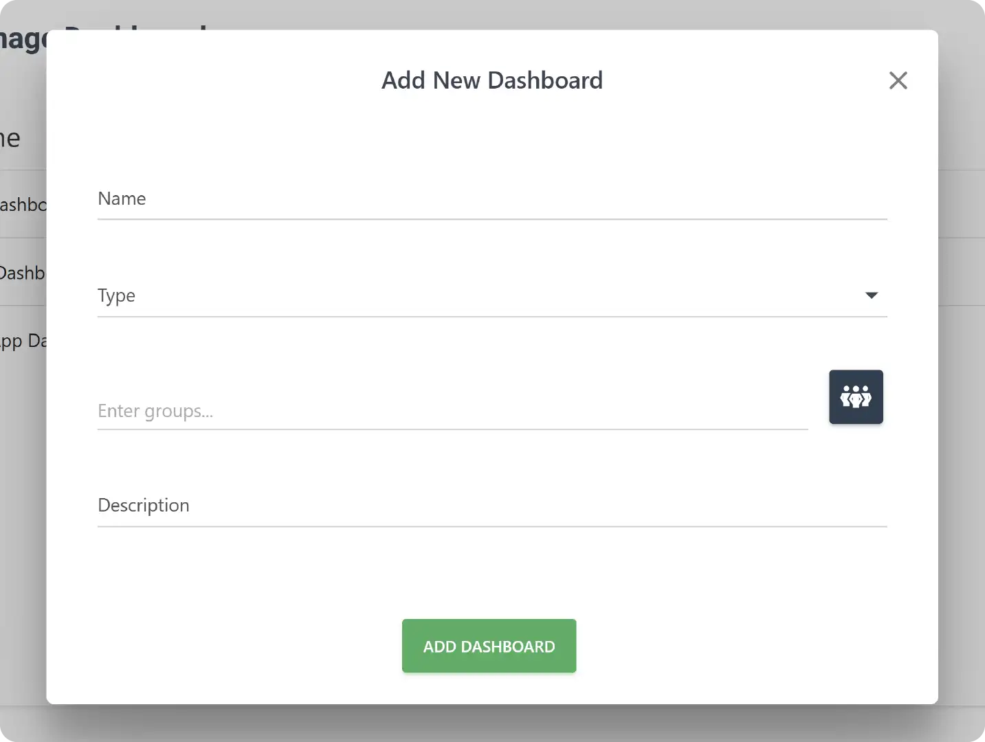 Add Dashboard