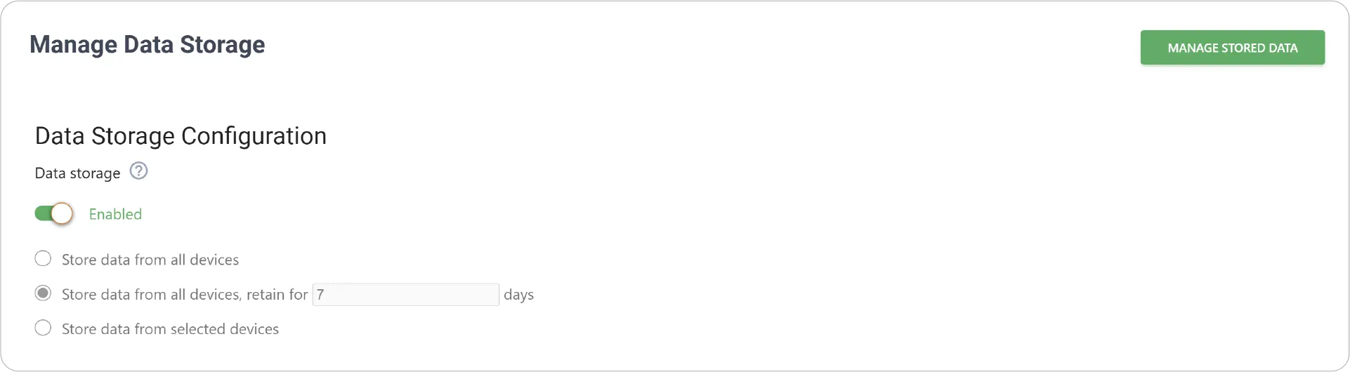 Data Storage Configuration
