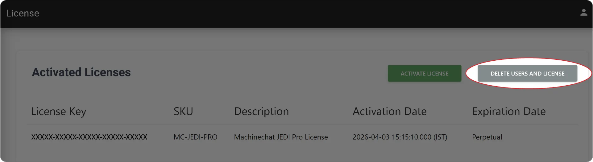 Delete Users and License