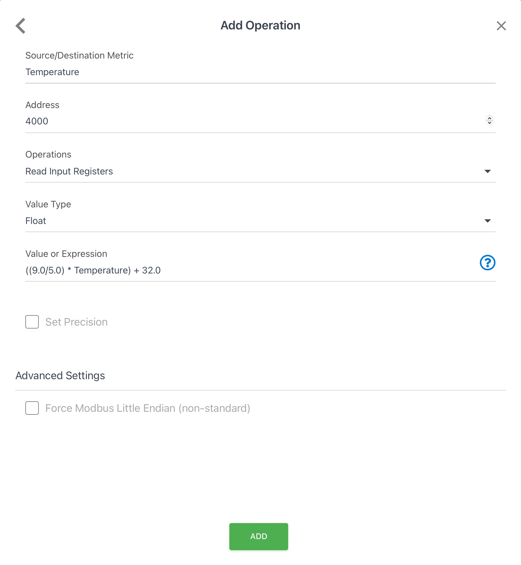Modbus Operation