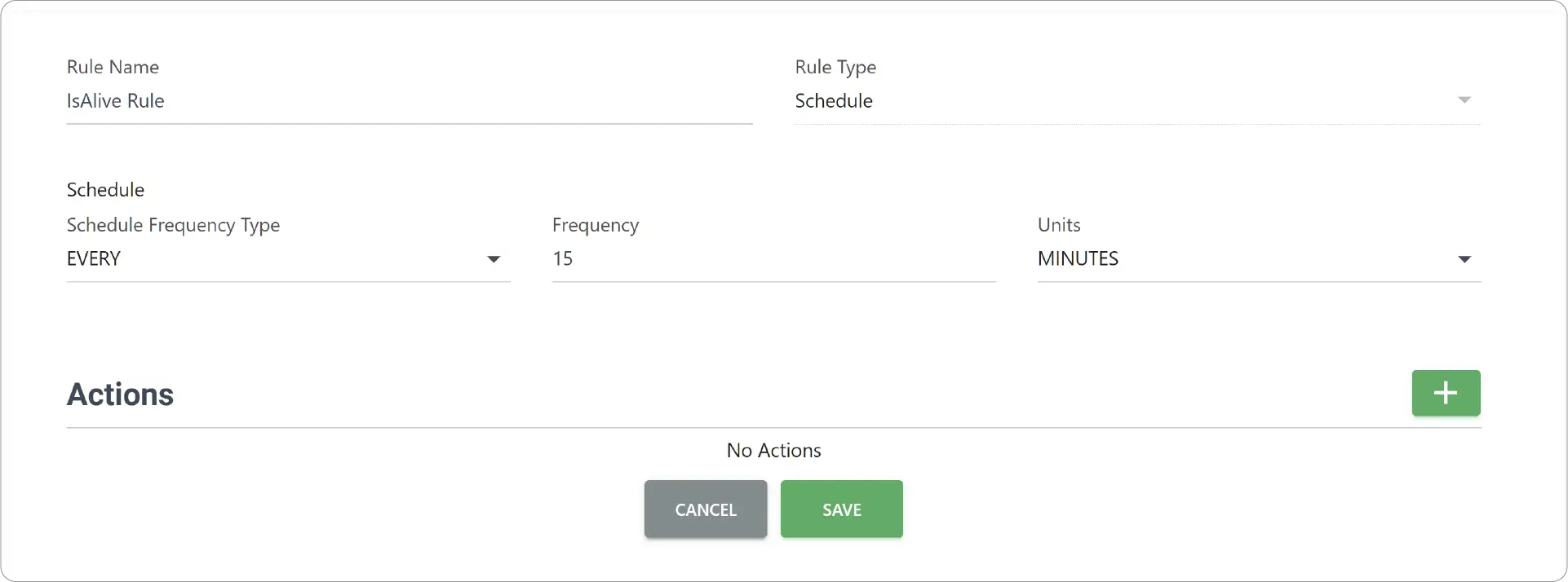 Configure Rule for IsAlive