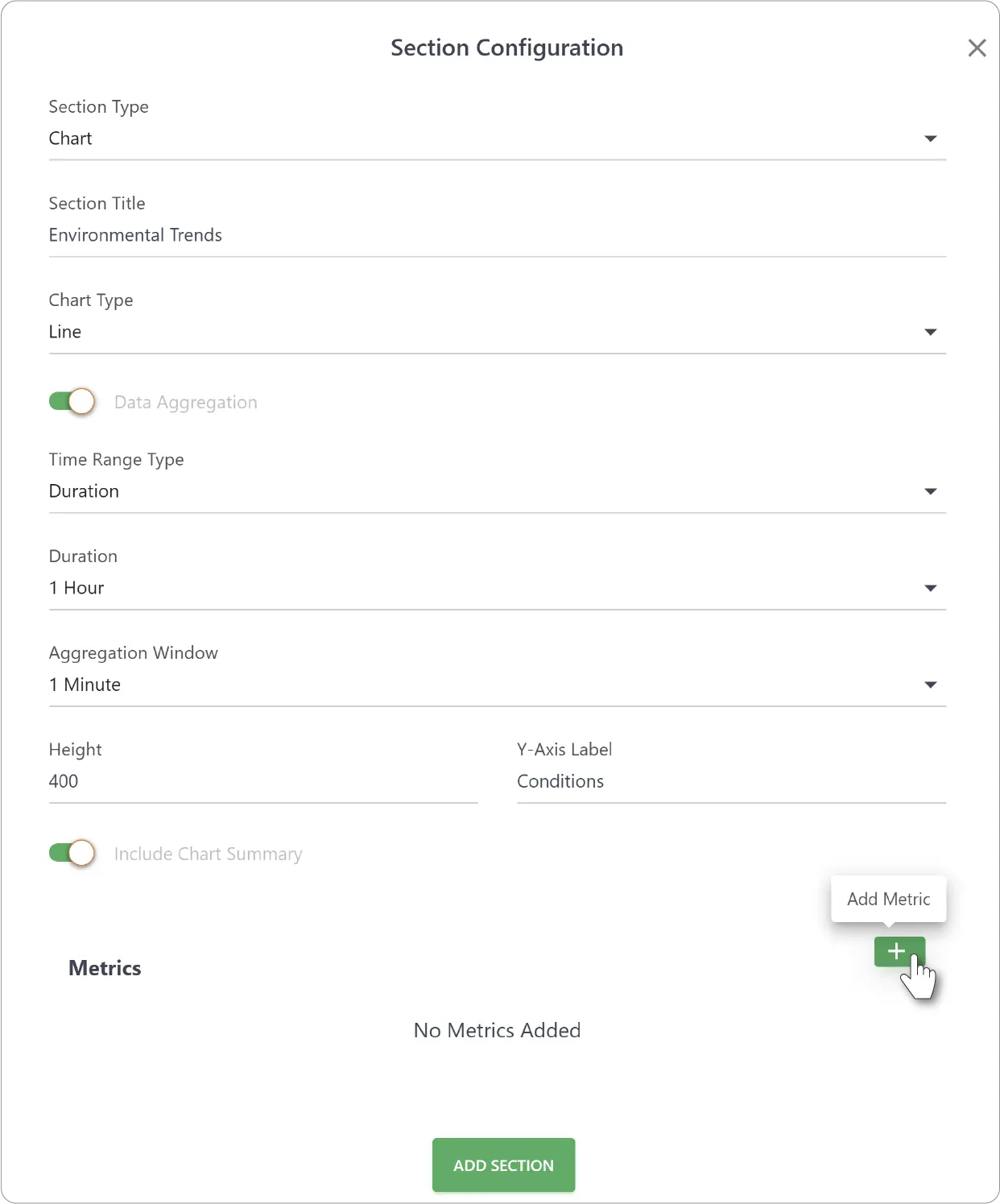 Add Chart Section