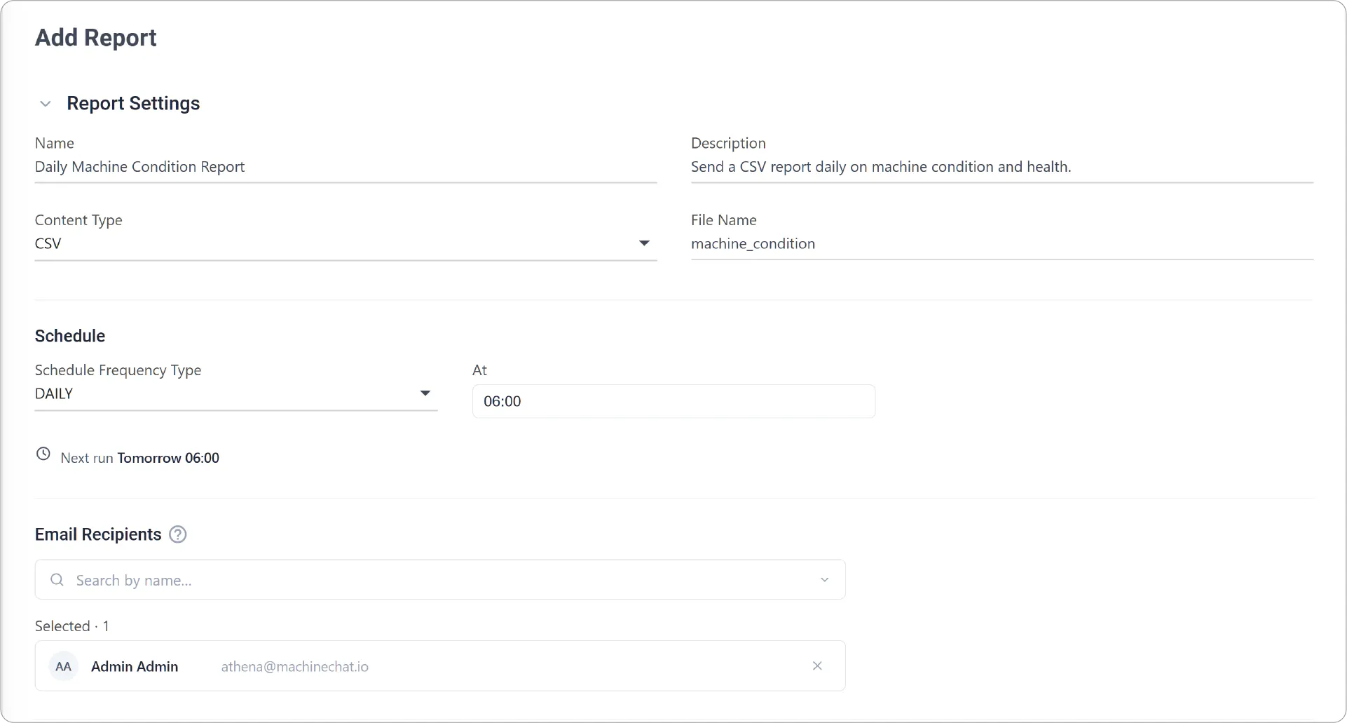 Configure Report Settings
