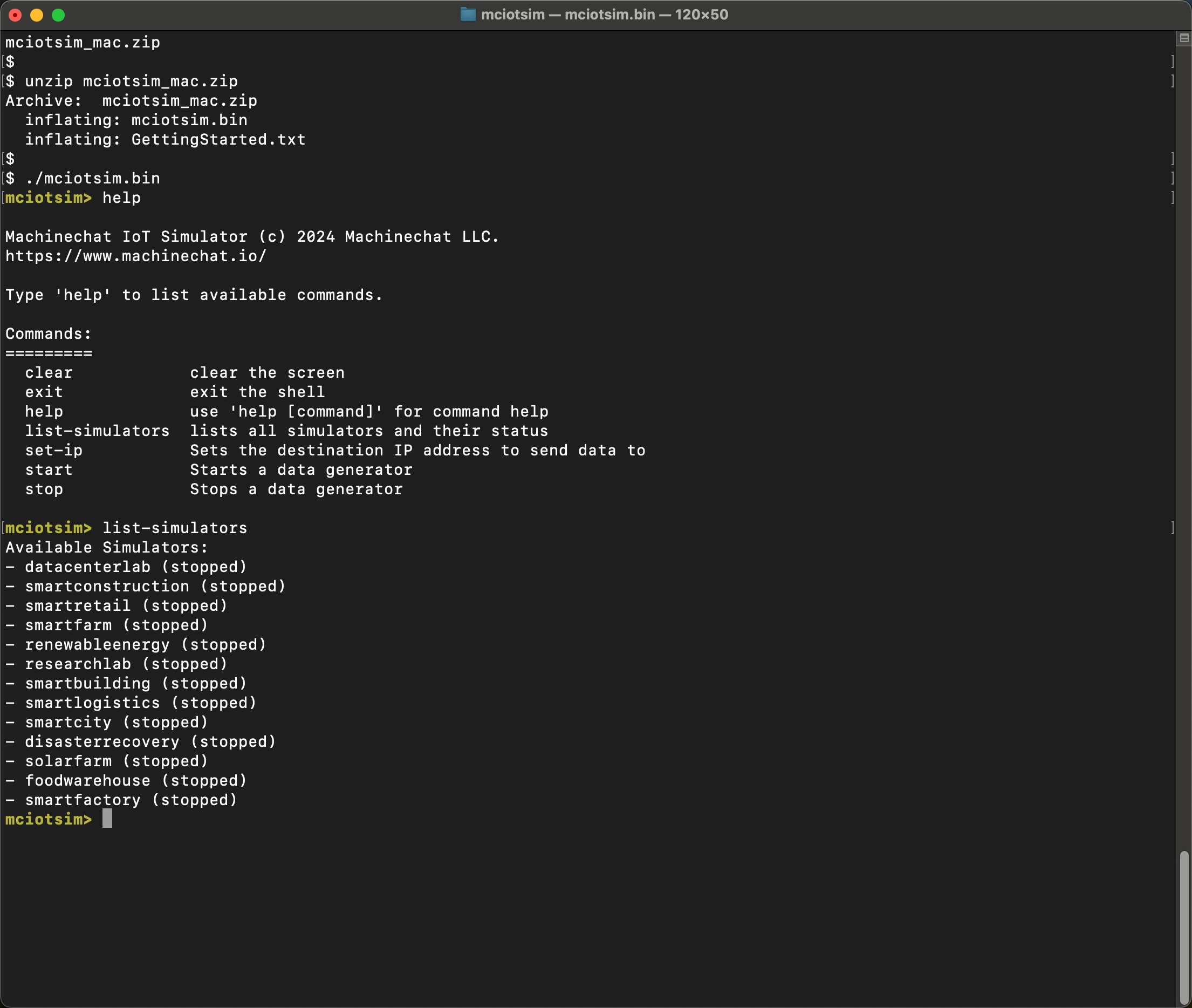 Machinechat IoT Simulator